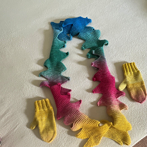 Kinder strickschal mehrfarbig - kinder,