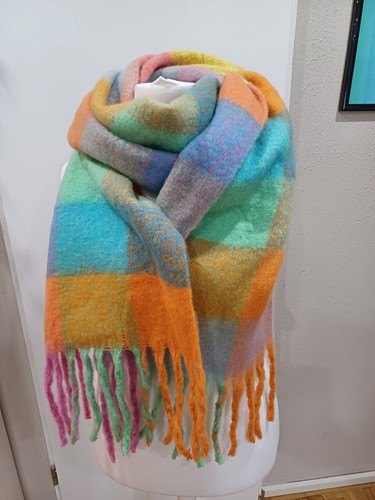 Schal warm bunt gelb - , warmer